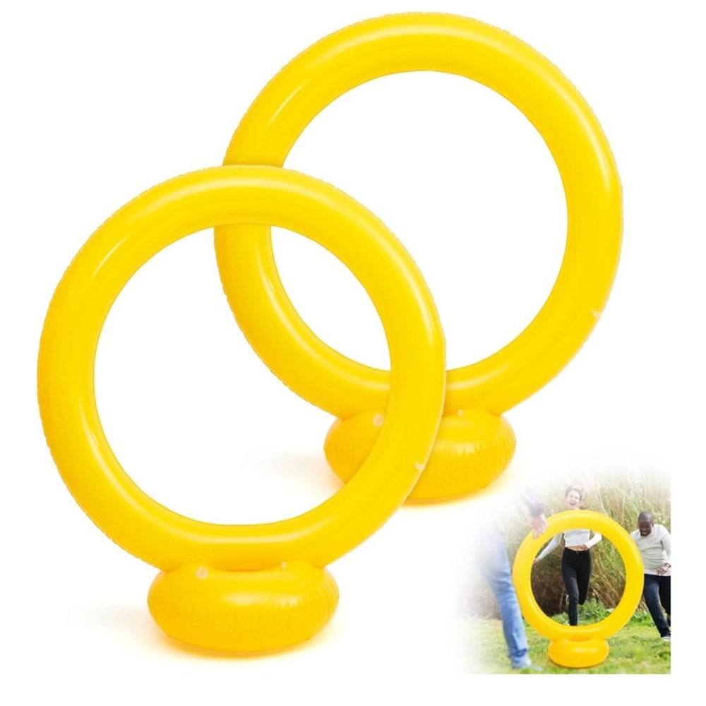 Leyndo 2 Pack The Hedgehog Rings Inflatable Jump Ring Party Supplies 3.8ft